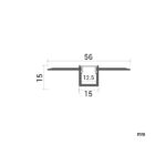 EuroSpot Προφίλ Αλουμινίου Γυψοσανίδας Ασημί Για Led Ταινίες L=2m 56x15mm NW=12.5mm Γαλακτερό Κάλυμμα - Image 2