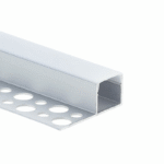 EuroSpot Προφίλ Αλουμινίου Γυψοσανίδας Ασημί Για Led Ταινίες L=2m 34.8x12.8mm NW=13mm Γαλακτερό Κάλυμμα