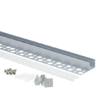 EuroSpot Προφίλ Αλουμινίου Γυψοσανίδας Ασημί Για Led Ταινίες L=2m 34.8x12.8mm NW=13mm Γαλακτερό Κάλυμμα - Image 3