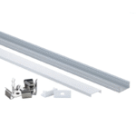 EuroSpot Προφίλ Αλουμινίου Ασημί Για Led Ταινίες L=2m 23.5x9.8mm NW=21.5mm Γαλακτερό Κάλυμμα - Image 3