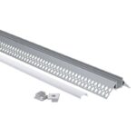 EuroSpot Προφίλ Αλουμινίου Γωνιακό Γυψοσανίδας Ασημί Για Led Ταινίες L=2m 50x22mm NW=9mm Γαλακτερό Κάλυμμα - Image 3