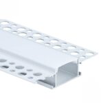 EuroSpot Προφίλ Αλουμινίου Γυψοσανίδας Ασημί Για Led Ταινίες L=2m 62x14mm NW=21mm Γαλακτερό Κάλυμμα