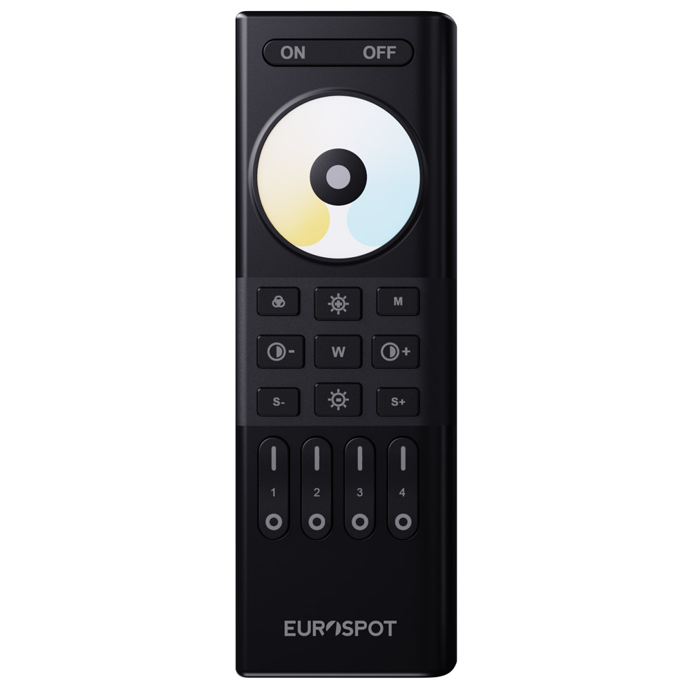 RC02RFB-6024-1 EuroSpot RF 2.4GHz 4Ζωνο Μαύρο Τηλεχειριστήριο CCT Ταινίας-Led - Image 1
