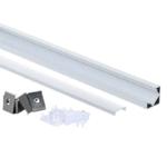 EuroSpot Προφίλ Αλουμινίου Γωνιακό Λευκό Ταινίας Led L=2m 19x19mm NW=12mm Γαλακτερό Κάλυμμα - Image 3