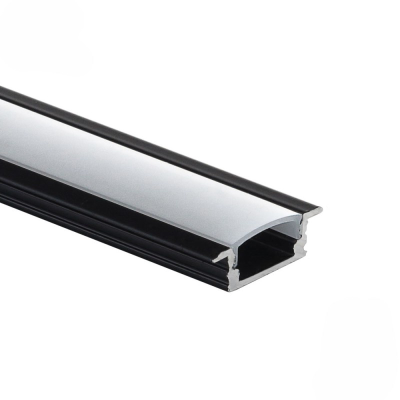 alumium-profile-eurospot-led-2m-5117-800x800-1 EuroSpot Προφίλ Αλουμινίου Χωνευτό Μαύρο Ταινίας Led L=2m 24.7x7.4mm NW=12.4mm Γαλακτερό Κάλυμμα - Image 1