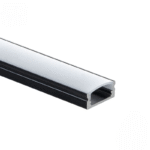 EuroSpot Προφίλ Αλουμινίου Μαύρο Ταινίας Led L=2m 17.4x7mm NW=12.4mm Γαλακτερό Κάλυμμα