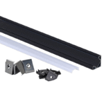 EuroSpot Προφίλ Αλουμινίου Γωνιακό Μαύρο Ταινίας Led L=2m 19x19mm NW=12mm Γαλακτερό Κάλυμμα - Image 3