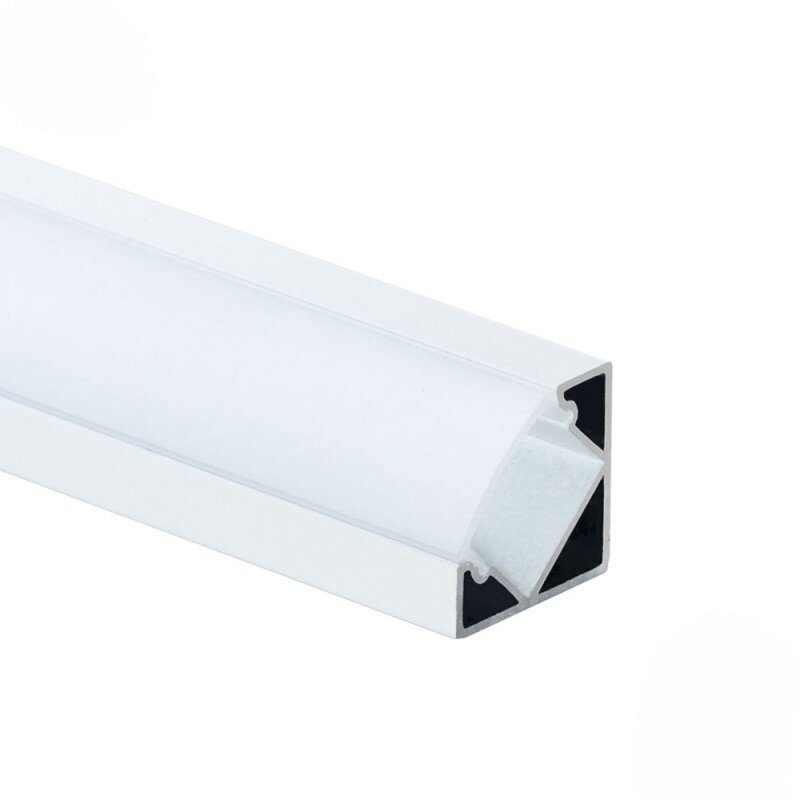 alumium-profile-eurospot-led-5115-800x800-1 EuroSpot Προφίλ Αλουμινίου Γωνιακό Λευκό Ταινίας Led L=2m 19x19mm NW=12mm Γαλακτερό Κάλυμμα - Image 1