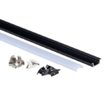EuroSpot Προφίλ Αλουμινίου Χωνευτό Μαύρο Ταινίας Led L=2m 24.7x7.4mm NW=12.4mm Γαλακτερό Κάλυμμα - Image 3