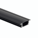 EuroSpot Προφίλ Αλουμινίου Χωνευτό Μαύρο Ταινίας Led L=2m 24.7x7.4mm NW=12.4mm Μαύρο Κάλυμμα