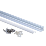 EuroSpot Προφίλ Αλουμινίου Χωνευτό Ασημί Ταινίας Led L=2m 24x14.2mm NW=12mm Γαλακτερό Κάλυμμα - Image 3