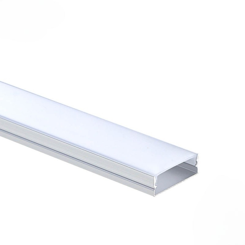 alumium-profile-eurospot-led-5128-800x800-1 EuroSpot Προφίλ Αλουμινίου Ασημί Για Led Ταινίες L=2m 30x10mm NW=25mm Γαλακτερό Κάλυμμα - Image 1