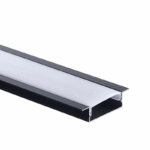 EuroSpot Προφίλ Αλουμινίου Χωνευτό Μαύρο Για Led Ταινίες L=2m 41x10mm NW=27.3mm Γαλακτερό Κάλυμμα