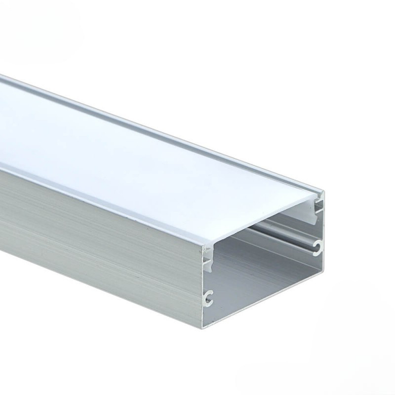alumium-profile-eurospot-led-5134-800x800-1 EuroSpot Προφίλ Αλουμινίου Ασημί Για Led Ταινίες L=2m 40x20mm NW=31mm Γαλακτερό Κάλυμμα - Image 1