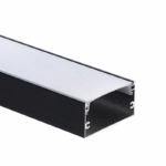 EuroSpot Προφίλ Αλουμινίου Μαύρο Για Led Ταινίες L=2m 40x20mm NW=31mm Γαλακτερό Κάλυμμα