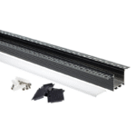EuroSpot Προφίλ Αλουμινίου Γυψοσανίδας Μαύρο Για Led Ταινίες L=2m 71.5x35mm NW=31mm Γαλακτερό Κάλυμμα - Image 3