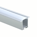 EuroSpot Προφίλ Αλουμινίου Χωνευτό Ασημί Για Led Ταινίες L=2m 36x28mm NW=19mm Γαλακτερό Κάλυμμα