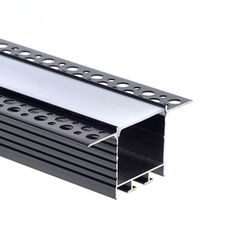 eurospot-alumium-profile-5138-800x800-1 EuroSpot Προφίλ Αλουμινίου Γυψοσανίδας Μαύρο Για Led Ταινίες L=2m 71.5x35mm NW=31mm Γαλακτερό Κάλυμμα - Image 1