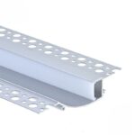 EuroSpot Προφίλ Αλουμινίου Γυψοσανίδας Ασημί Κρυφού Φωτισμού Για Led Ταινίες L=2m 98x19mm NW=16mm Γαλακτερό Κάλυμμα