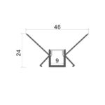 EuroSpot Προφίλ Αλουμινίου Γυψοσανίδας Ασημί Για Led Ταινίες L=2m 46x24mm NW=9mm Γαλακτερό Κάλυμμα - Image 2