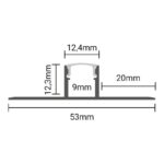 EuroSpot Προφίλ Αλουμινίου Γυψοσανίδας Για Led Ταινίες L=2m 53x12.3mm NW=9mm Γαλακτερό Κάλυμμα - Image 2