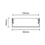 EuroSpot Προφίλ Αλουμινίου Μαύρο Για Led Ταινίες L=2m 30x10mm NW=25mm Γαλακτερό Κάλυμμα - Image 2