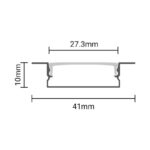 EuroSpot Προφίλ Αλουμινίου Χωνευτό Μαύρο Για Led Ταινίες L=2m 41x10mm NW=27.3mm Μαύρο Κάλυμμα - Image 2