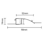 EuroSpot Προφίλ Αλουμινίου Γυψοσανίδας Ασημί Κρυφού Φωτισμού Για Led Ταινίες L=2m 98x19mm NW=16mm Γαλακτερό Κάλυμμα - Image 2