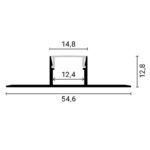 EuroSpot Προφίλ Αλουμινίου Γυψοσανίδας Ασημί Για Led Ταινίες L=2m 54.6x12.8mm NW=12.4mm Γαλακτερό Κάλυμμα - Image 2