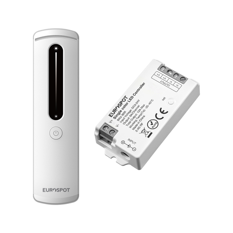 01_C01RF_6201_WHITE EuroSpot Led Kit Controller+ Λευκό Remote RF 2.4GHz για Μονόχρωμη Ταινία - Image 1