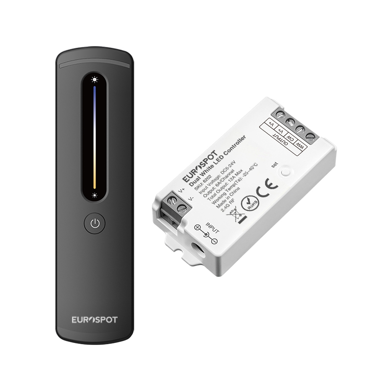 01_C02RF_6202_BLACK EuroSpot Led Kit Controller+ Μαύρο Remote RF 2.4GHz για CCT Ταινία - Image 1