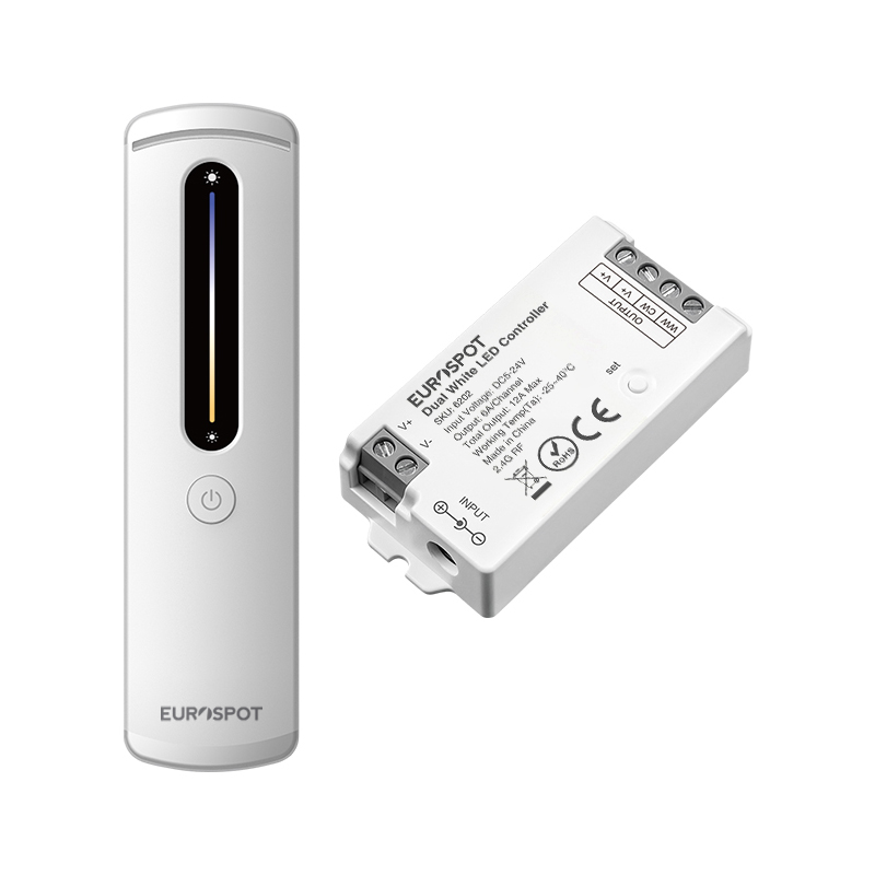 01_C02RF_6202_WHITE EuroSpot Led Kit Controller+ Λευκό Remote RF 2.4GHz για CCT Ταινία - Image 1