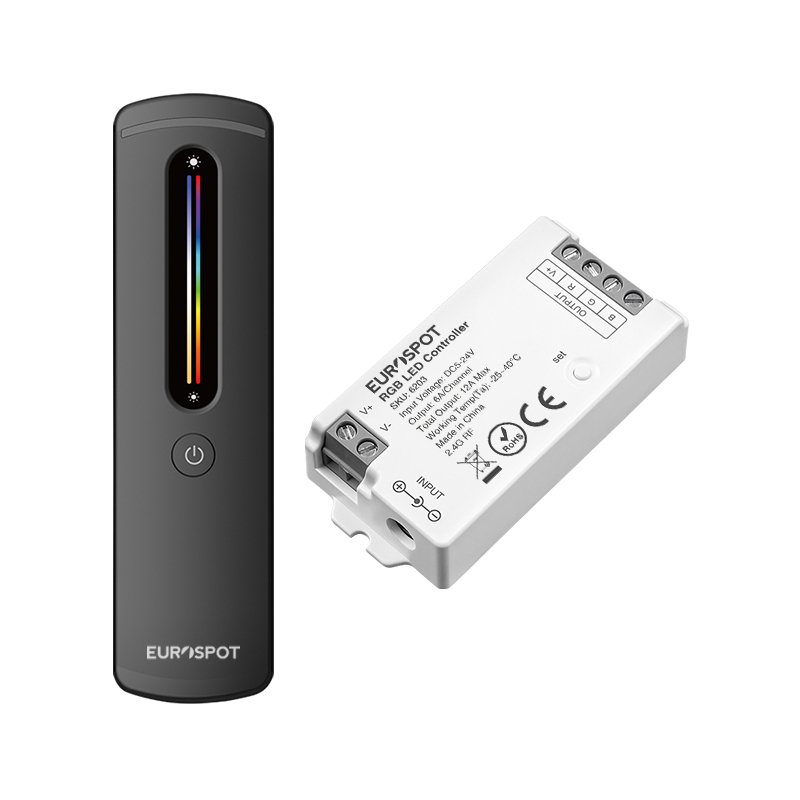 01_C03RF_6203_BLACK EuroSpot Led Kit Controller+ Μαύρο Remote RF 2.4GHz για RGB Ταινία - Image 1