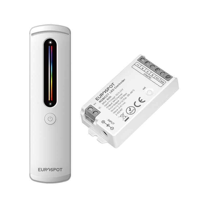 01_C05RF_6205_WHITE EuroSpot Led Kit Controller+ Λευκό Remote RF 2.4GHz για RGB+CCT Ταινία - Image 1
