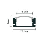 EuroSpot Προφίλ Αλουμινίου Ασιμή Ταινίας Led L=2m 17.4x7mm NW=12.4mm με Γαλακτερό Κάλυμμα