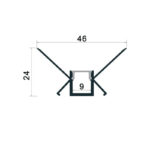 EuroSpot Προφίλ Αλουμινίου Γυψοσανίδας Ασημί Για Led Ταινίες L=2m 46x24mm NW=9mm Γαλακτερό Κάλυμμα