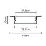 EuroSpot Προφίλ Αλουμινίου Χωνευτό Μαύρο Για Led Ταινίες L=2m 41x10mm NW=27.3mm Μαύρο Κάλυμμα