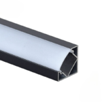 EuroSpot Προφίλ Αλουμινίου Γωνιακό Μαύρο Ταινίας Led L=2m 19x19mm NW=12mm Γαλακτερό Κάλυμμα