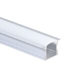 EuroSpot Προφίλ Αλουμινίου Χωνευτό Ασημί Ταινίας Led L=2m 24x14.2mm NW=12mm Γαλακτερό Κάλυμμα