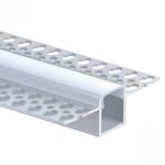 EuroSpot Προφίλ Αλουμινίου Γυψοσανίδας Ασημί Για Led Ταινίες L=2m 56x15mm NW=12.5mm Γαλακτερό Κάλυμμα