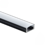EuroSpot Προφίλ Αλουμινίου Μαύρο Ταινίας Led L=2m 17.4x7mm NW=12.4mm Γαλακτερό Κάλυμμα