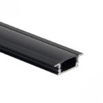 EuroSpot Προφίλ Αλουμινίου Χωνευτό Μαύρο Ταινίας Led L=2m 24.7x7.4mm NW=12.4mm Μαύρο Κάλυμμα