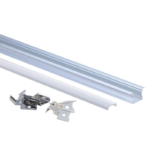 EuroSpot Προφίλ Αλουμινίου Χωνευτό Ασημί Ταινίας Led L=2m 24x14.2mm NW=12mm Γαλακτερό Κάλυμμα - Image 3