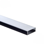 EuroSpot Προφίλ Αλουμινίου Μαύρο Για Led Ταινίες L=2m 30x10mm NW=25mm Γαλακτερό Κάλυμμα