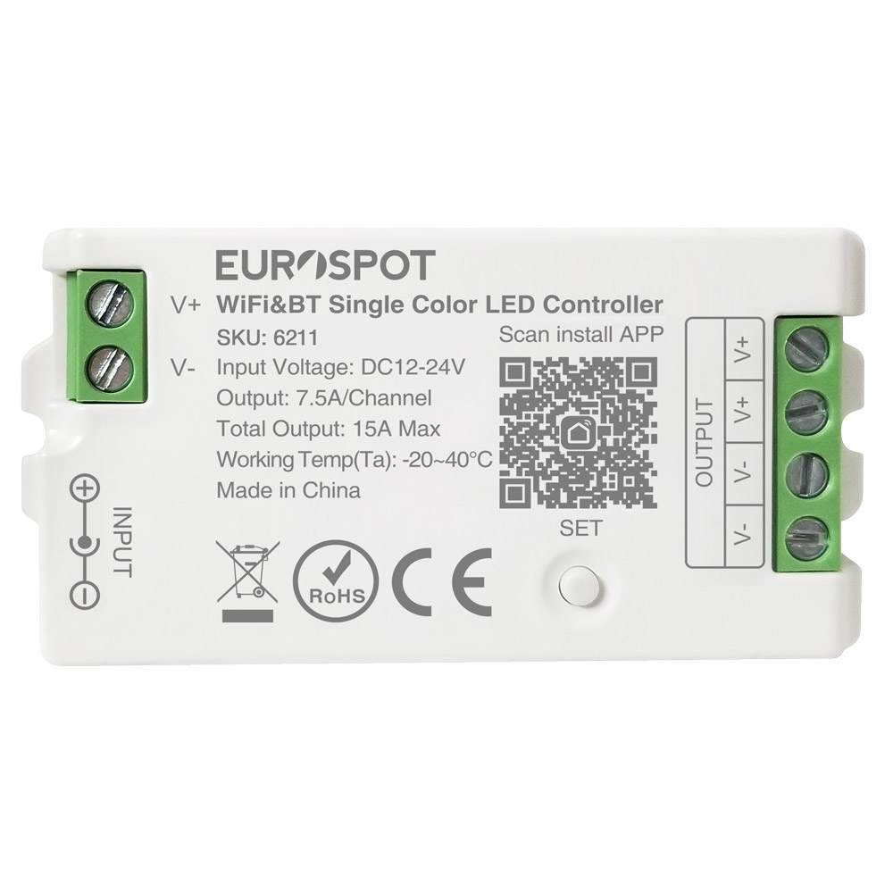 C01W-6211 EuroSpot Led Controller Tuya Wi-Fi & RF 2.4GHz & BT για Μονόχρωμη Ταινία - Image 1