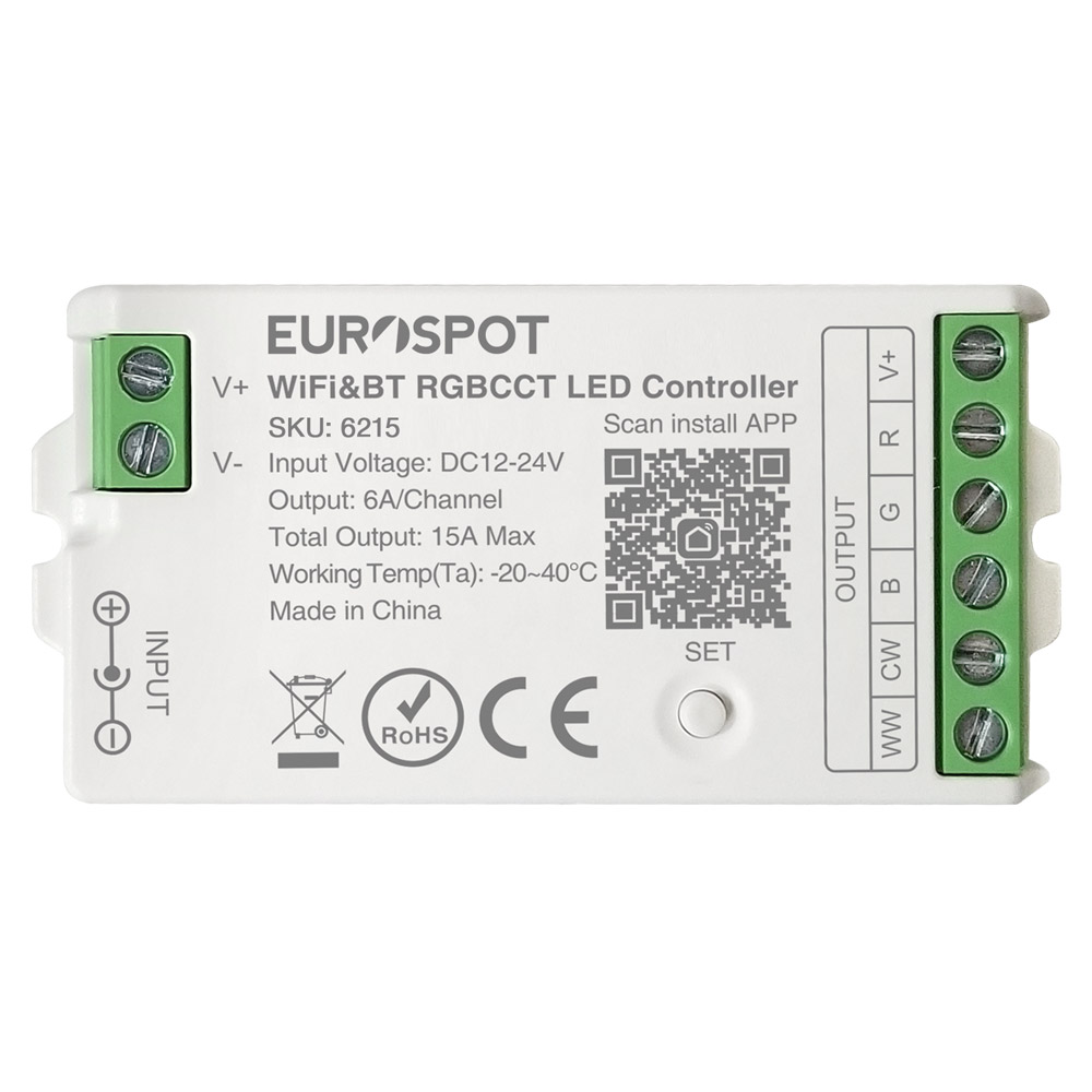 C05W-6215-1 EuroSpot Led Controller Tuya Wi-Fi & RF 2.4GHz & BT για RGBCCT Ταινία - Image 1