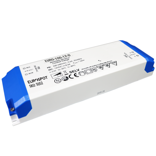 SKU-5052-GTPC-100-12-D Eurospot Τροφοδοτικό Dimmable TRIAC 24V 100W 4.20A IP20 - Image 1